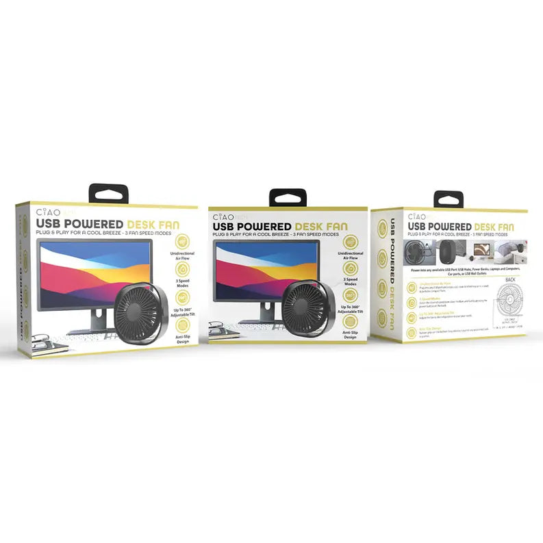 USB Powered Desk Fan CIAO Tech