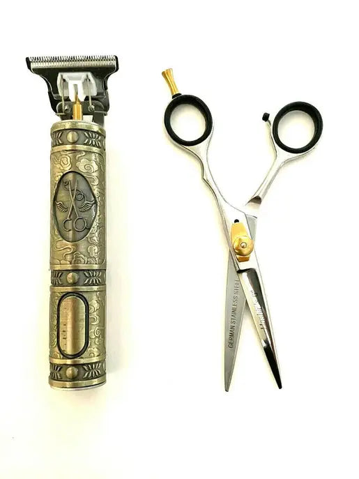 USB Rechargeable Hair Clipper Trimmer Shaving Styler + Barber Grooming Haircutting Scissors Gift Set Hashir Products