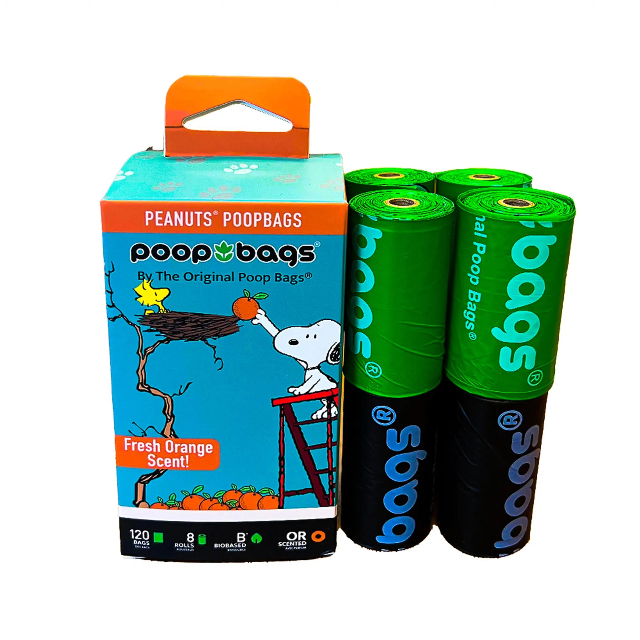 USDA Biobased Peanuts Orange Scented Leash Rolls The Original Poop Bags
