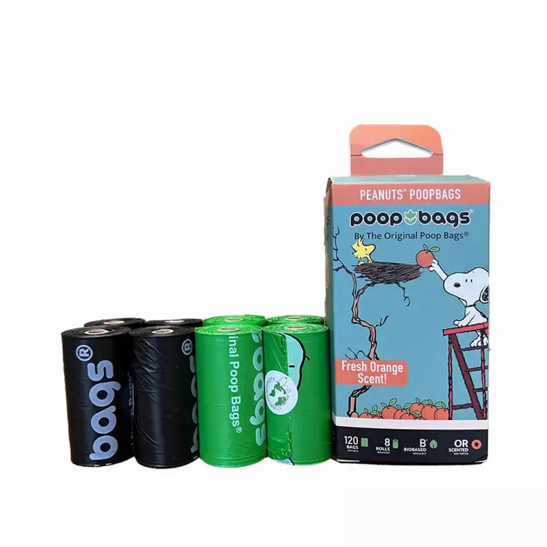 USDA Biobased Peanuts Orange Scented Leash Rolls The Original Poop Bags