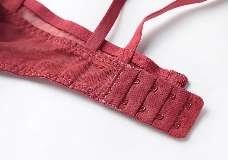 Ultra-Thin Sponge-Free Transparent Bra with Big Breasts and Small Lace Bra for Women Sexy Underwear Bra Set GreatEagleInc