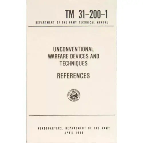 Unconventional Warfare Devices/Techniques Manual Fox Outdoor