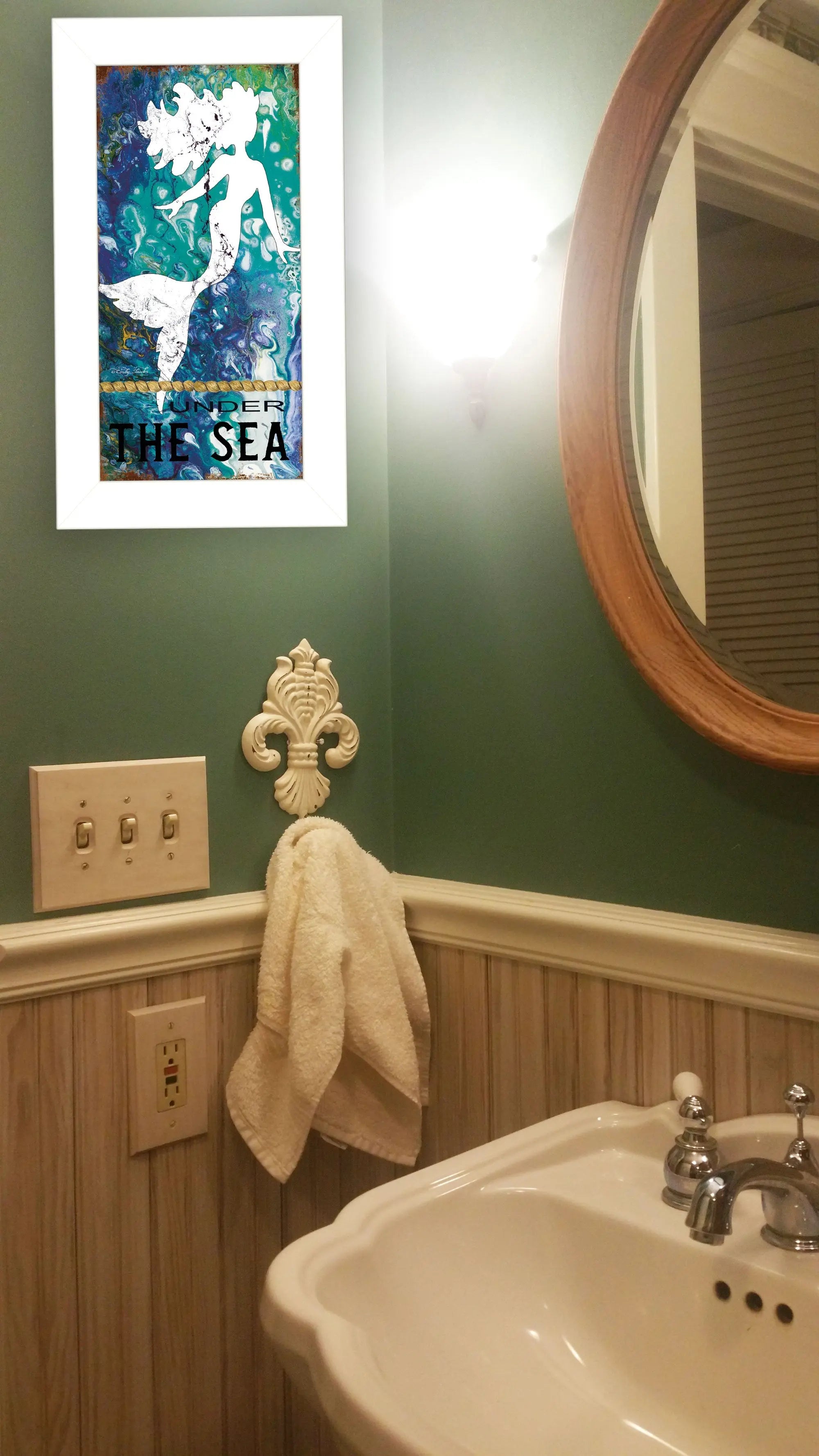 Under the Sea 1 White Framed Print Wall Art - GreatEagleInc