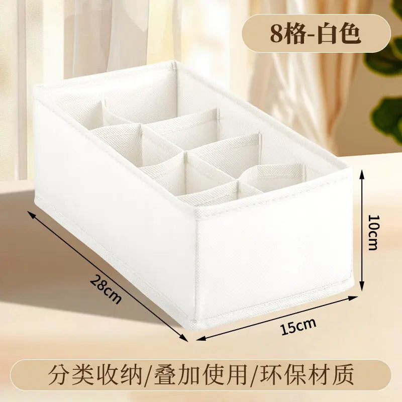 Underwear Compartmentalized Storage Box Four-Piece Set, Sock Storage Box, Fabric Home Storage, Bra Organizer, Multi-Compartment Classification Storage Box GreatEagleInc