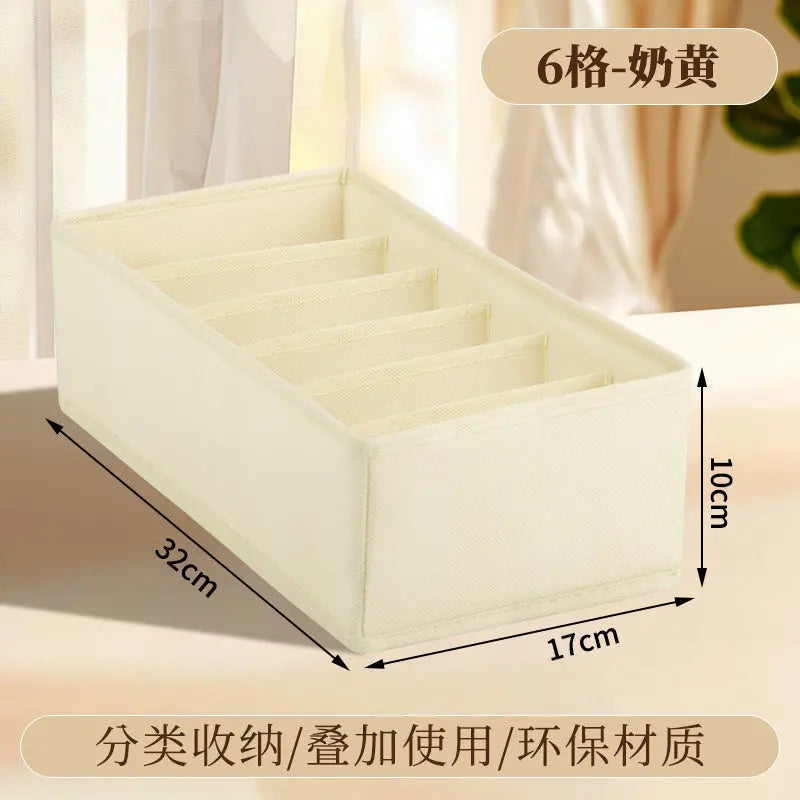Underwear Compartmentalized Storage Box Four-Piece Set, Sock Storage Box, Fabric Home Storage, Bra Organizer, Multi-Compartment Classification Storage Box GreatEagleInc