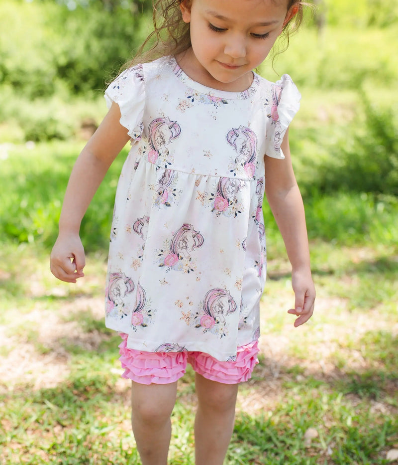 Unicorn outfit with ruffled pants Sell It LLC