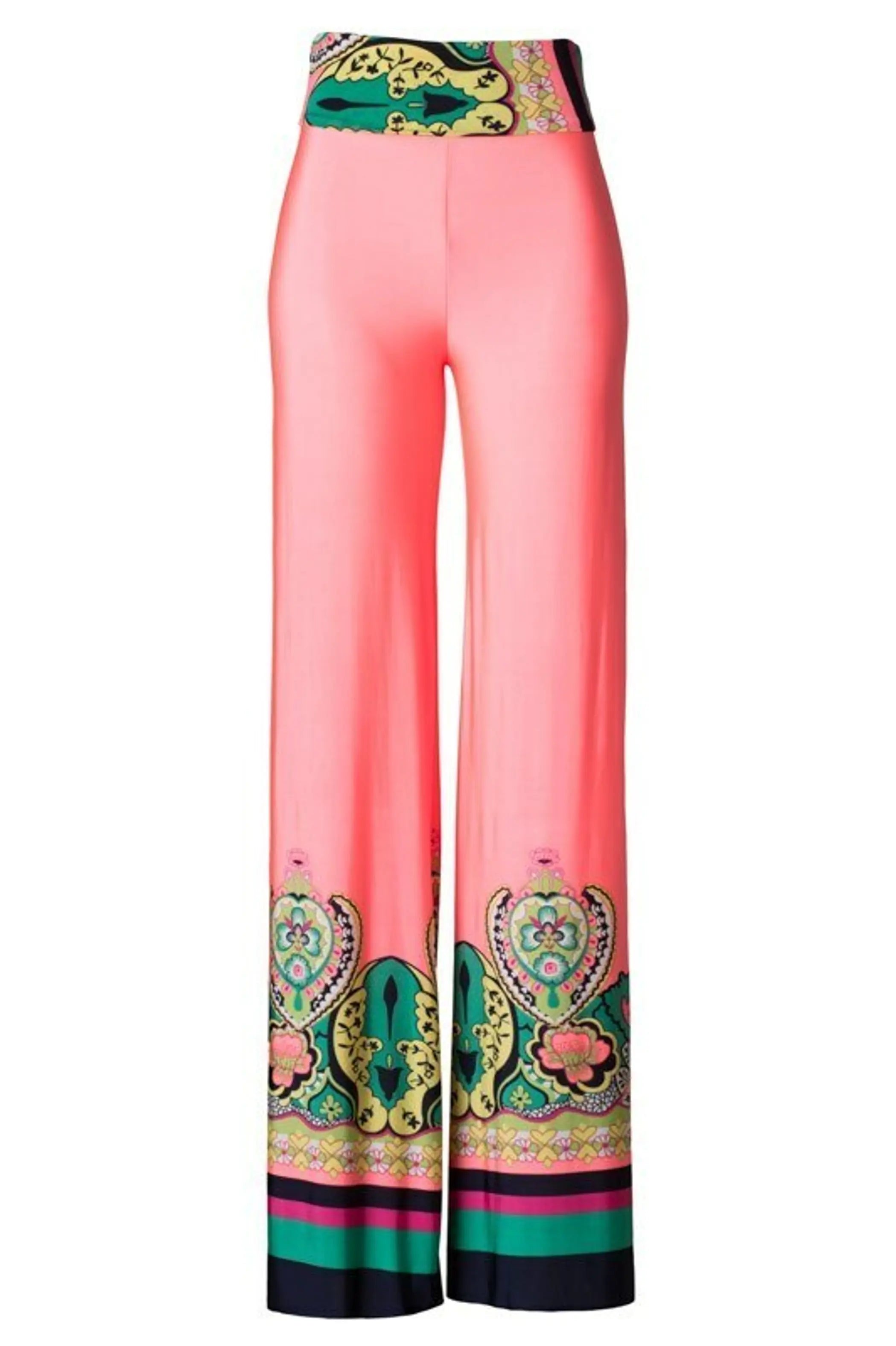 Unique Print Palazzo Pants Neon Pink SurelyMine