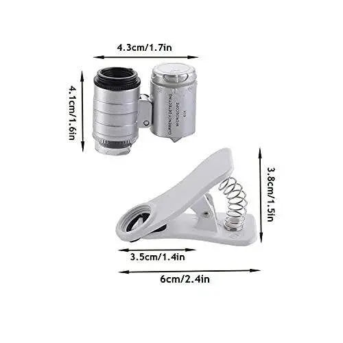 Universal Clip Type Loupe 60x Zoom Microscope Jewels Magnifier Zoom Led UX Light Hashir Products