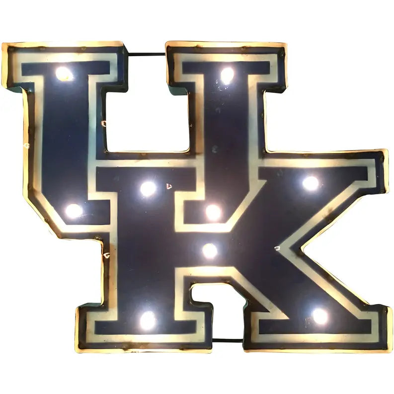 University of Kentucky "UK" Lighted Recycled Metal Wall Decor LRT SALES