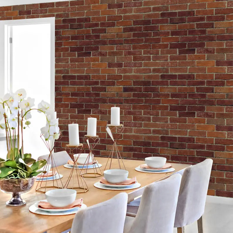 Urban Brick Red' Peel & Stick Wallpaper SBC-LTD