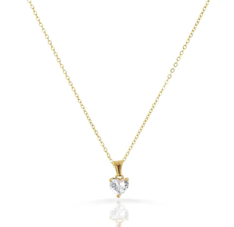 VALENTINE HEART CZ DIAMOND PENDANT NECKLACE Mai Desiree