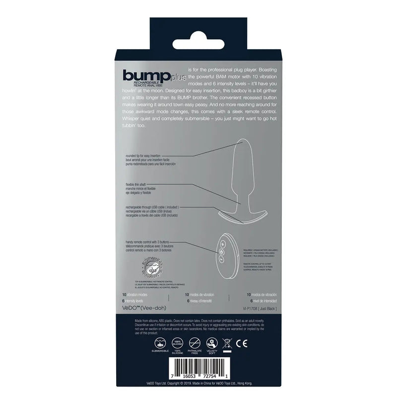 VeDO Bump PLUS Anal Vibe - Black VeDO