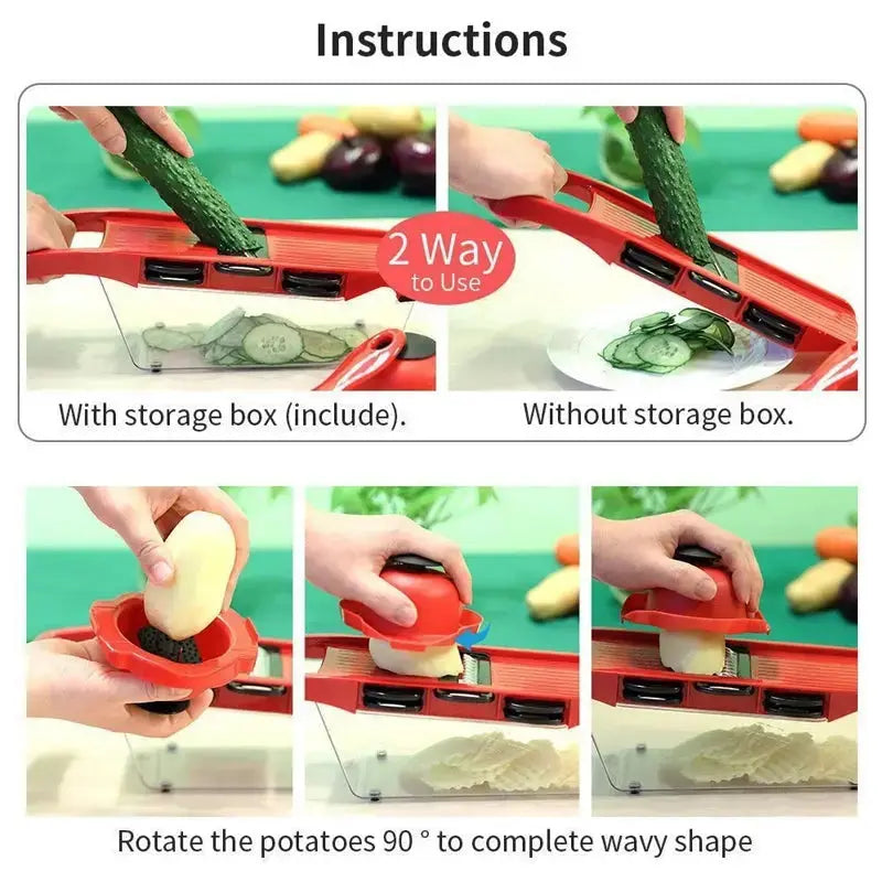 Vegetable Chopper Multifunctional Grater Cutter Kitchen Accessories Manual Fruit Slicer Potatos Shredders Cheese Onions Slicers GreatEagleInc