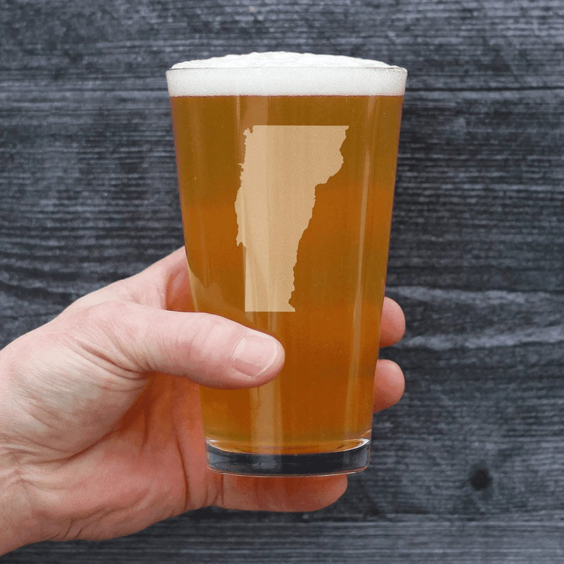 Vermont Outline Pint Glass for Beer - Vermonters Gifts Bevvee