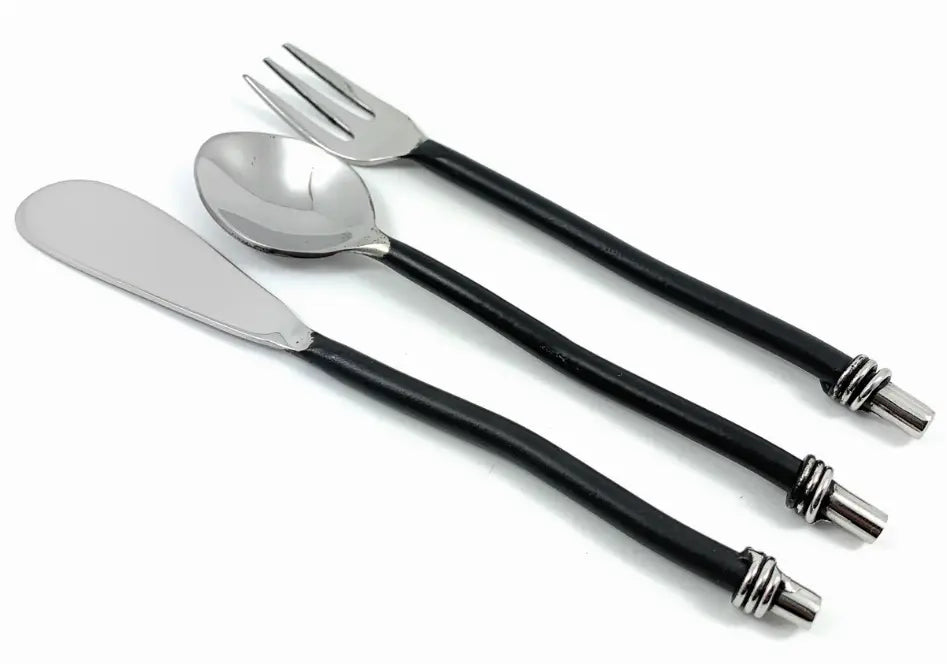 Vibhsa Breakfast Flatware Set of 6 Pieces (Black, Twisted) Classy R Us LLC