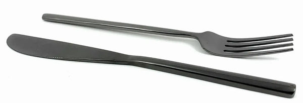 Vibhsa Golden Dinner Forks and Dinner Knives Set of 8 pieces (Cut Hammered, Stainless Steel) Classy R Us LLC