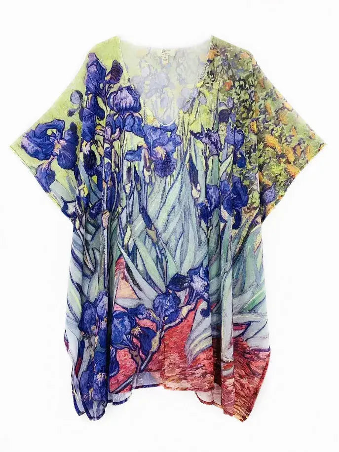 Vincent Van Gogh Irises V-Neck Tunic JC Sunny Fashion