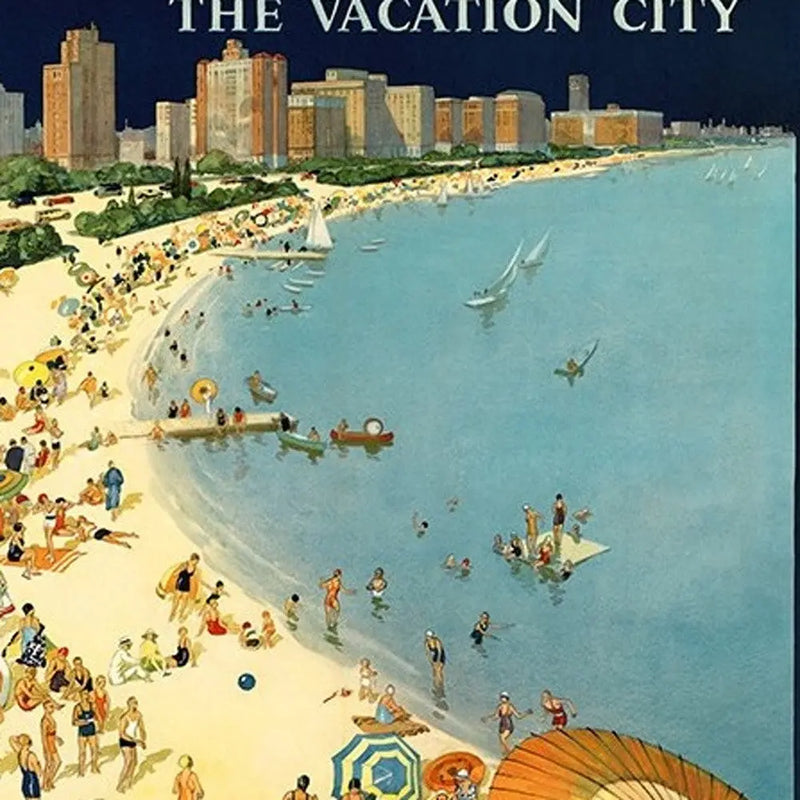 Vintage 1929 Chicago Vacation Travel Unframed Print Wall Art Homeroots Home Decor