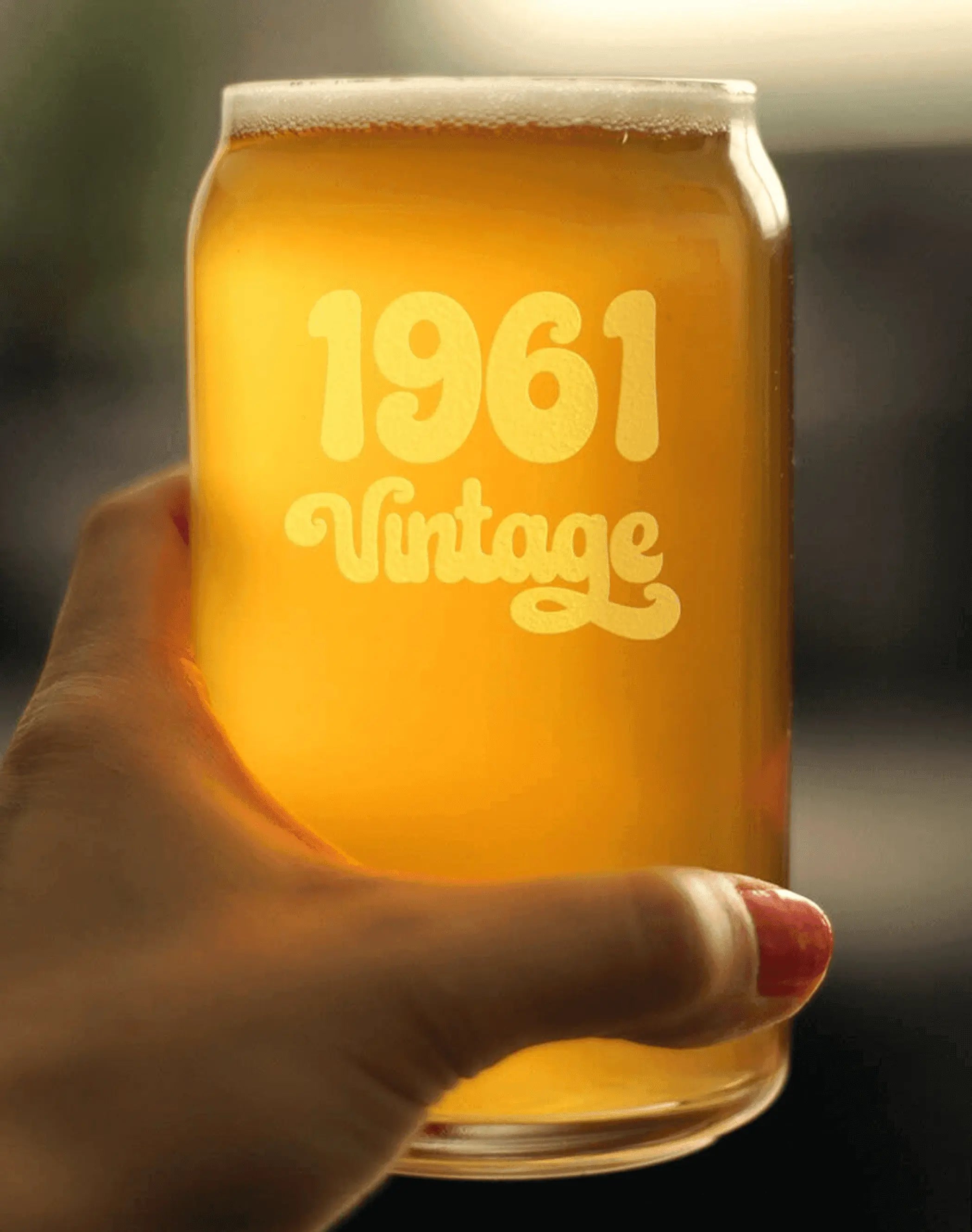 Vintage 1961 Beer Can Pint Glass - 63rd Birthday Gifts Bevvee