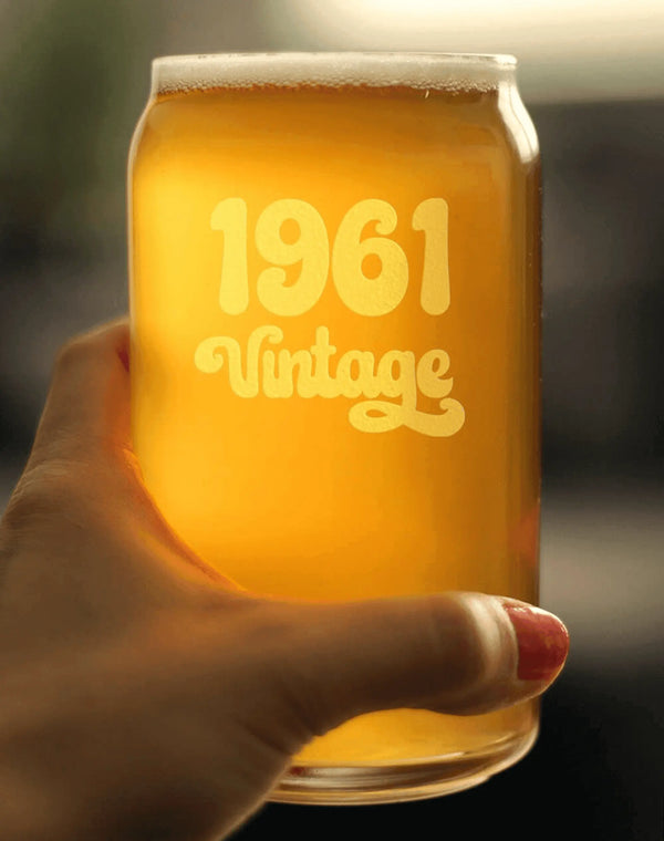 Vintage 1961 Beer Can Pint Glass - 63rd Birthday Gifts Bevvee