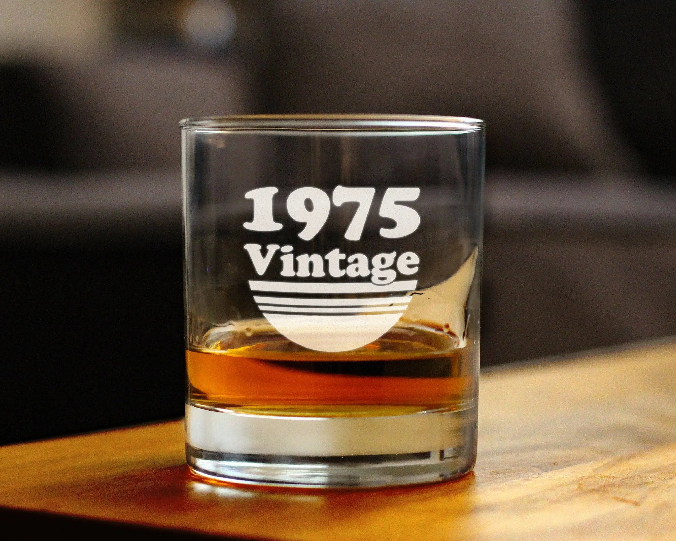 Vintage 1975 Whiskey Rocks Glass - 49th Birthday Gifts Bevvee