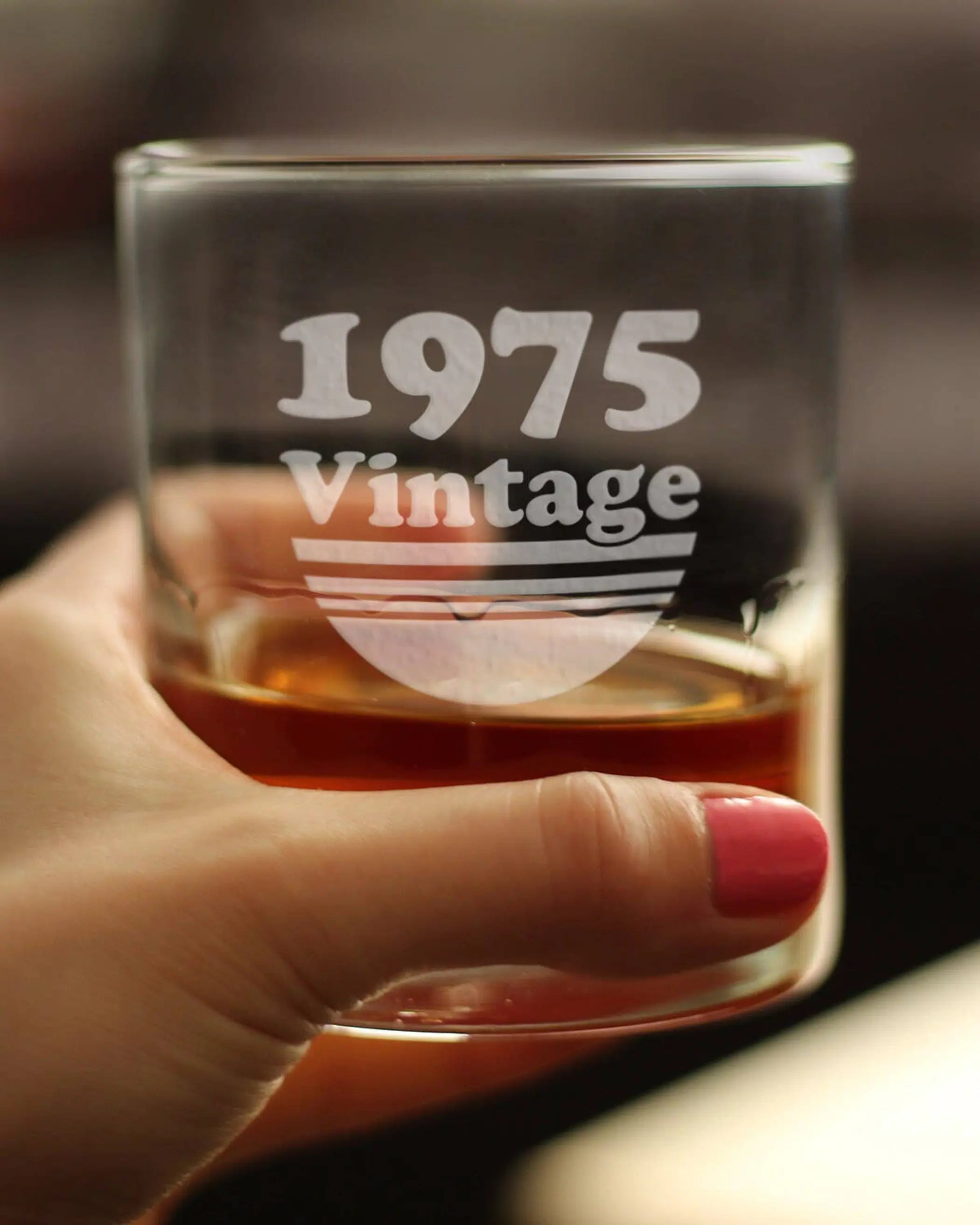 Vintage 1975 Whiskey Rocks Glass - 49th Birthday Gifts Bevvee