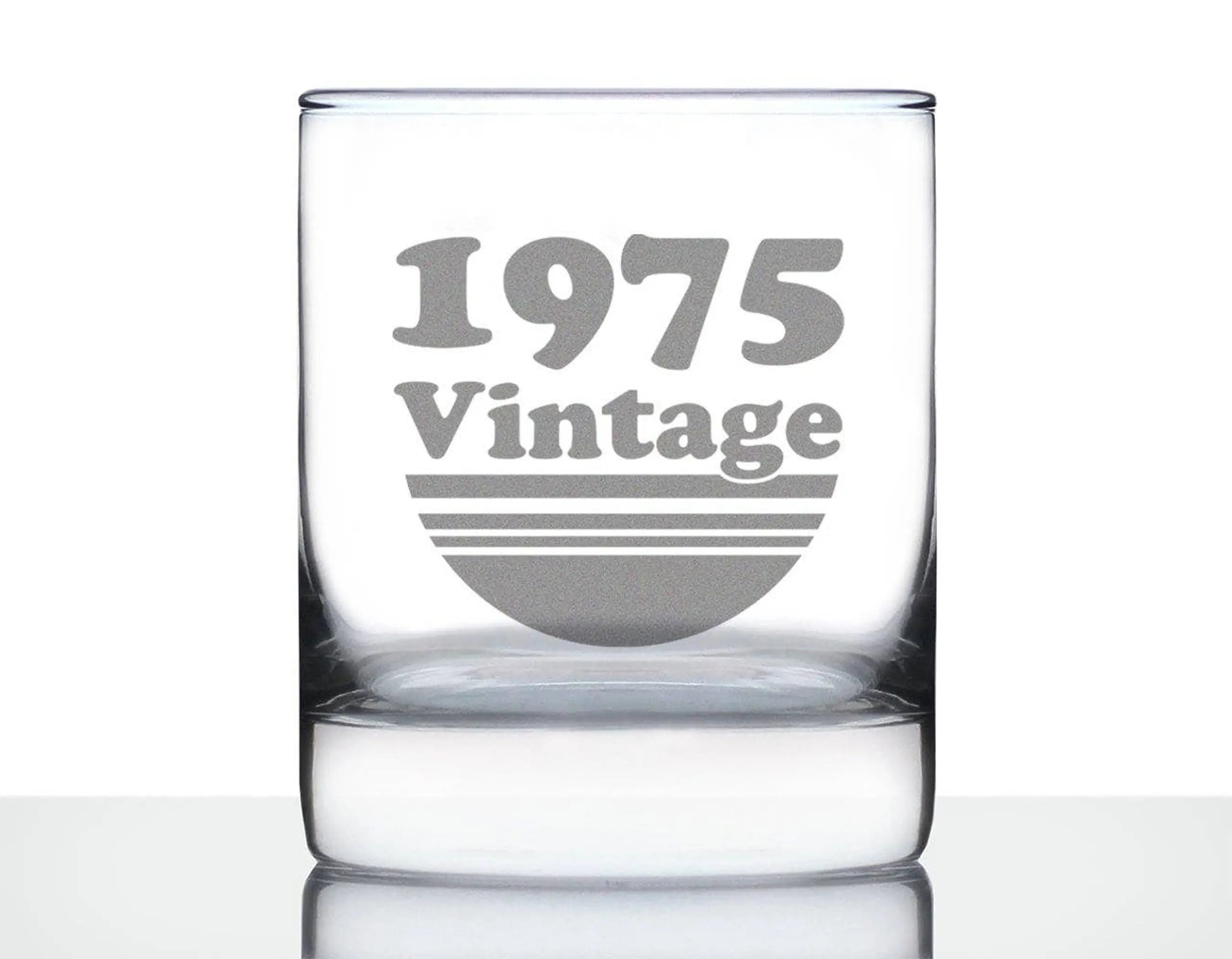 Vintage 1975 Whiskey Rocks Glass - 49th Birthday Gifts Bevvee