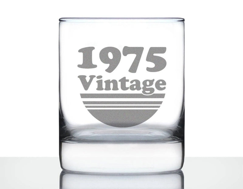 Vintage 1975 Whiskey Rocks Glass - 49th Birthday Gifts Bevvee