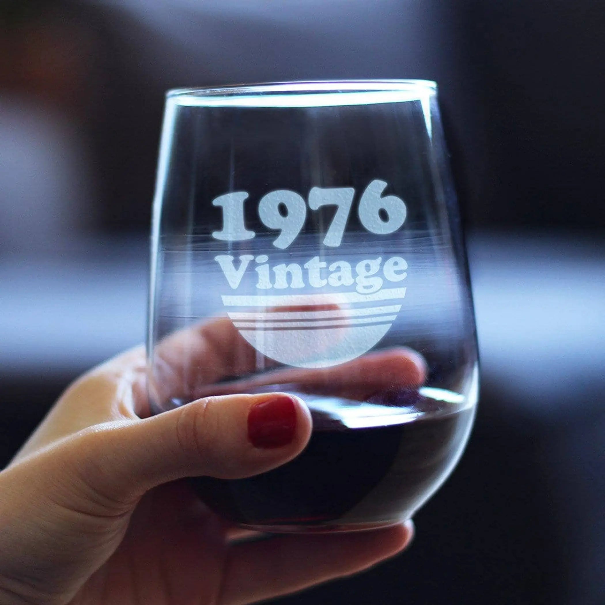 Vintage 1976 Stemless Wine Glass - 48th Birthday Gifts Bevvee