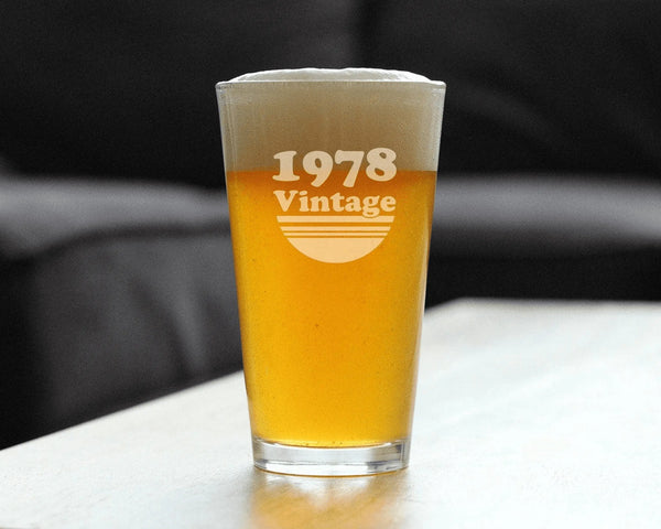Vintage 1978 Pint Glass for Beer - 46th Birthday Gifts Bevvee