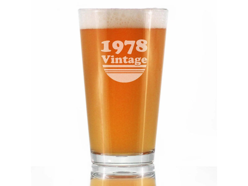 Vintage 1978 Pint Glass for Beer - 46th Birthday Gifts Bevvee