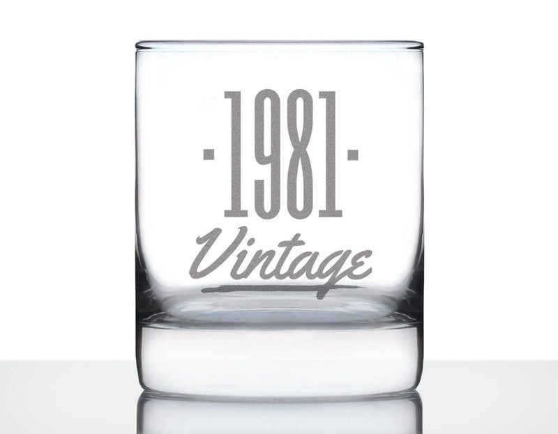 Vintage 1981 Whiskey Rocks Glass - 43rd Birthday Gifts Bevvee