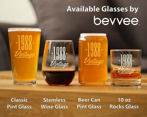 Vintage 1988 Whiskey Rocks Glass - 36th Birthday Gifts Bevvee