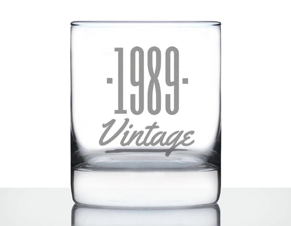 Vintage 1989 Whiskey Rocks Glass - 35th Birthday Gifts Bevvee
