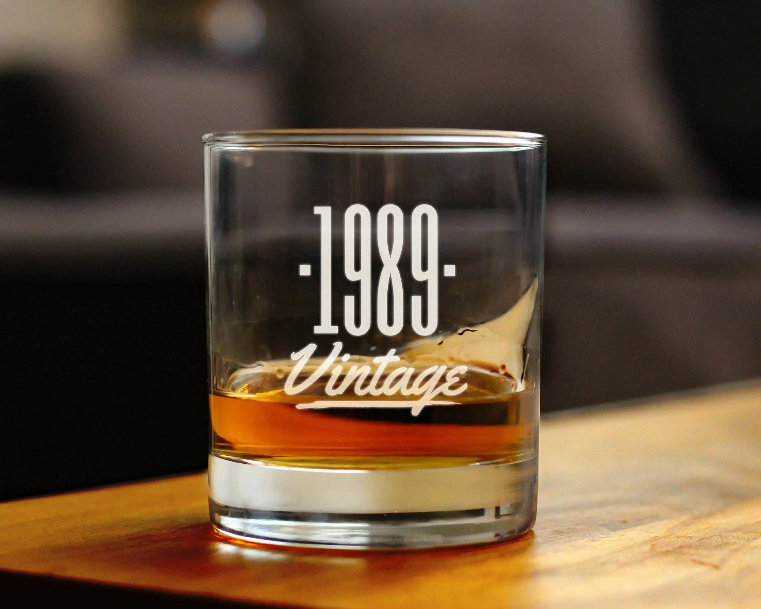 Vintage 1989 Whiskey Rocks Glass - 35th Birthday Gifts Bevvee