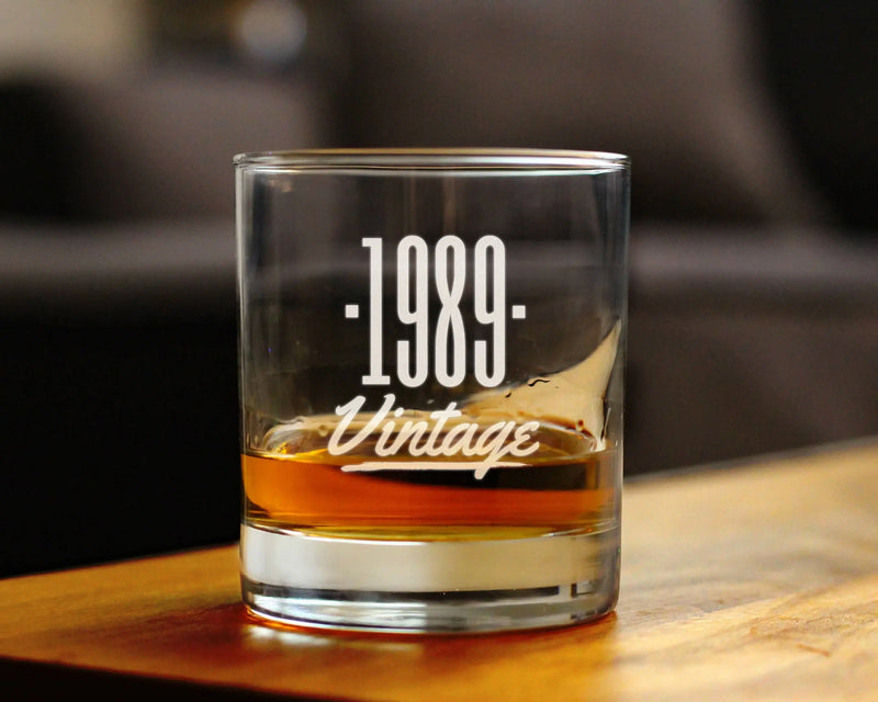 Vintage 1989 Whiskey Rocks Glass - 35th Birthday Gifts Bevvee