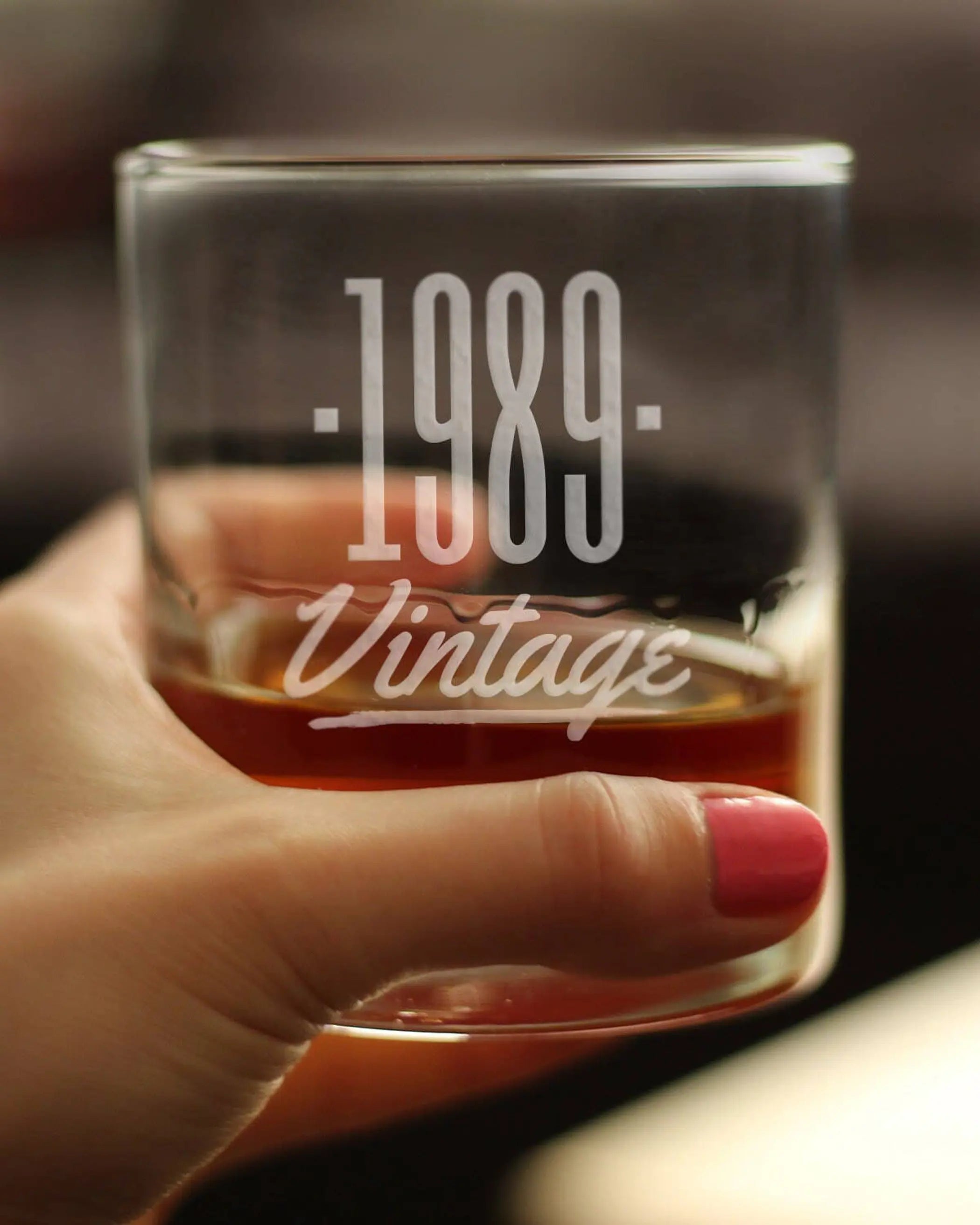 Vintage 1989 Whiskey Rocks Glass - 35th Birthday Gifts Bevvee