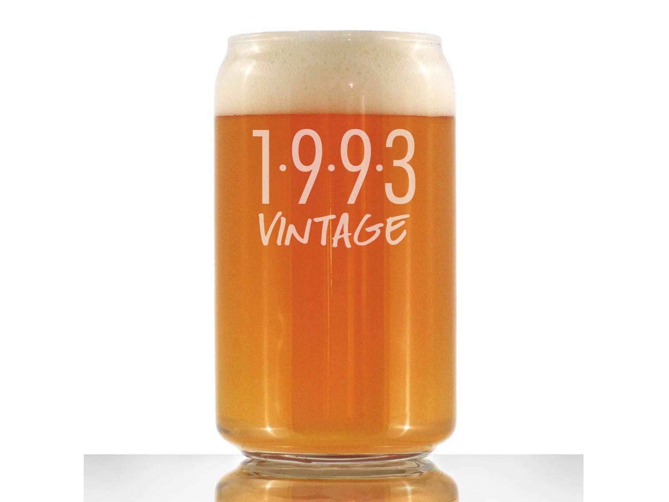 Vintage 1993 Beer Can Pint Glass - 31st Birthday Gifts Bevvee