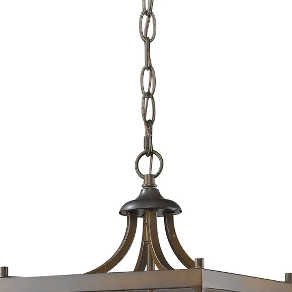 Vintage Brown Metal Tapered Hanging Light Homeroots Lighting