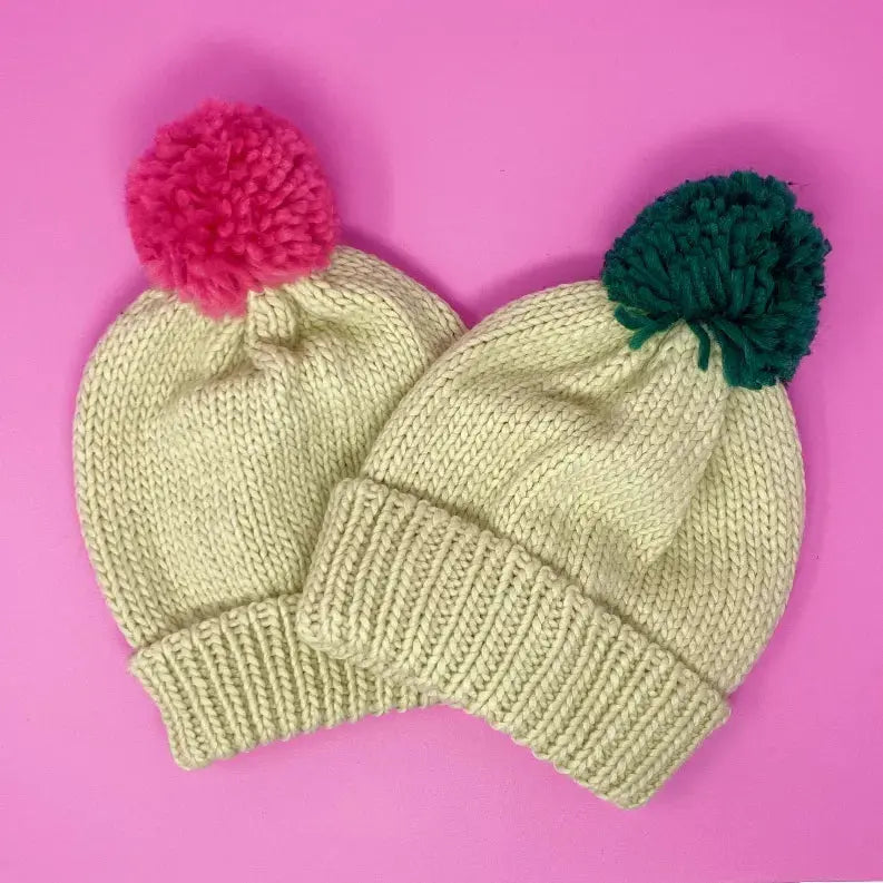 Vintage Charm Color Pom Beanie Ellison+Young