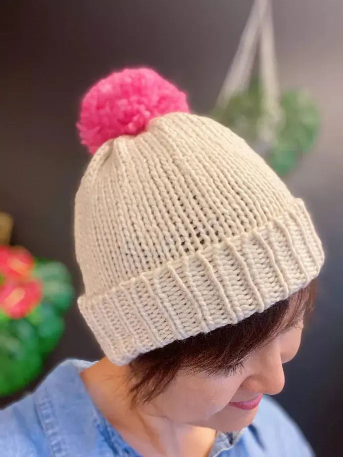 Vintage Charm Color Pom Beanie Ellison+Young