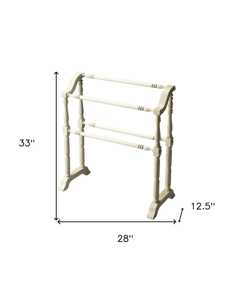 Vintage Cottage White Blanket Stand Homeroots Organization