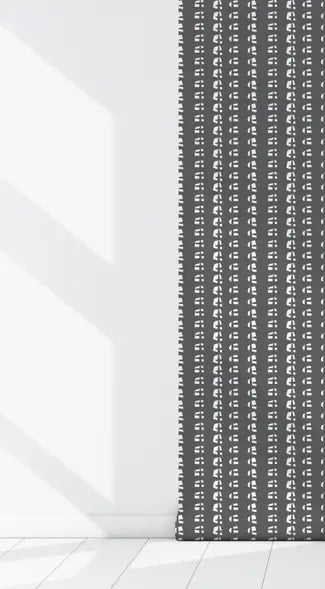 Gray patterned roller shade with geometric design, perfect for modern home decor. Ideal for light control and privacy.