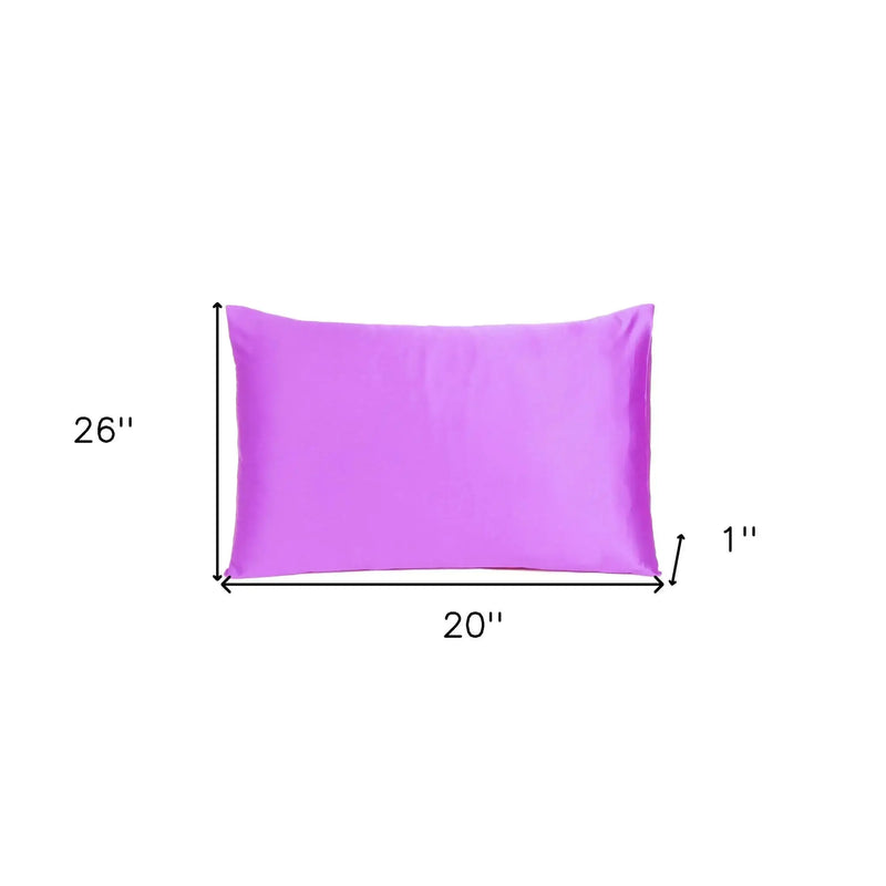 Violet Dreamy Set Of 2 Silky Satin Standard Pillowcases Homeroots Bed & Bath