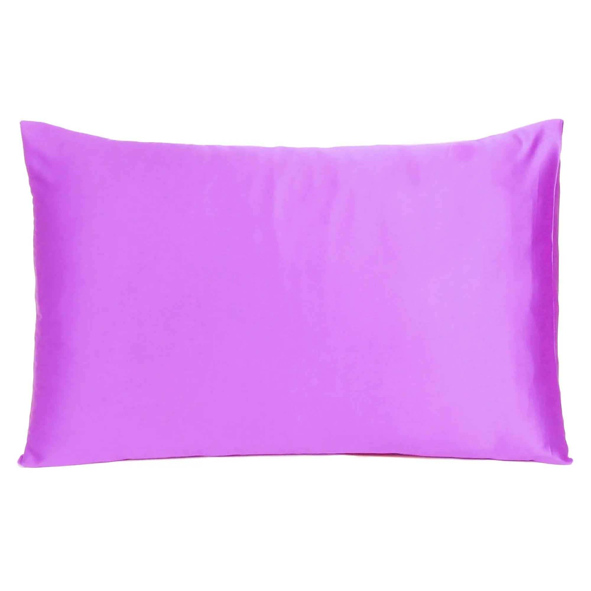 Violet Dreamy Set Of 2 Silky Satin Standard Pillowcases Homeroots Bed & Bath