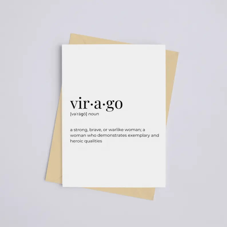 Virago - Greeting Card/Wall Art Print Black Cat Bazaar
