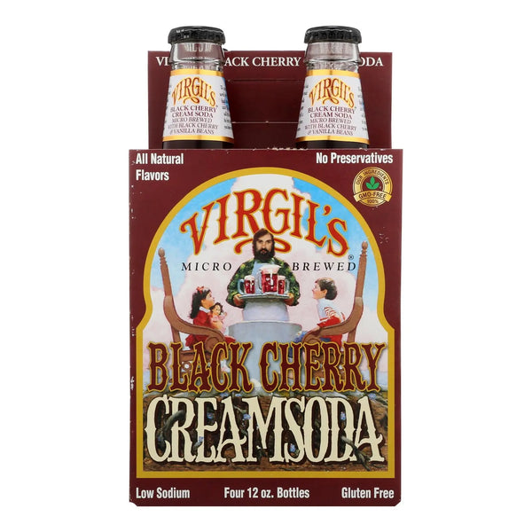 Virgil's Rootbeer Cream Soda - Black Cherry - Case Of 6 - 12 Fl Oz. Virgil's