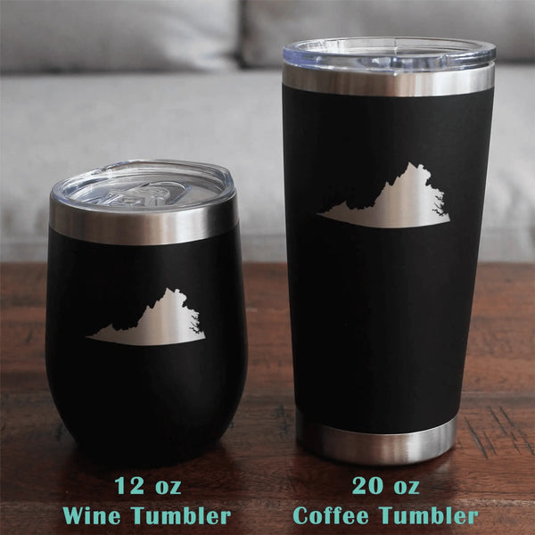 Virginia Outline Stemless Wine Glass - Virginian Gifts Bevvee