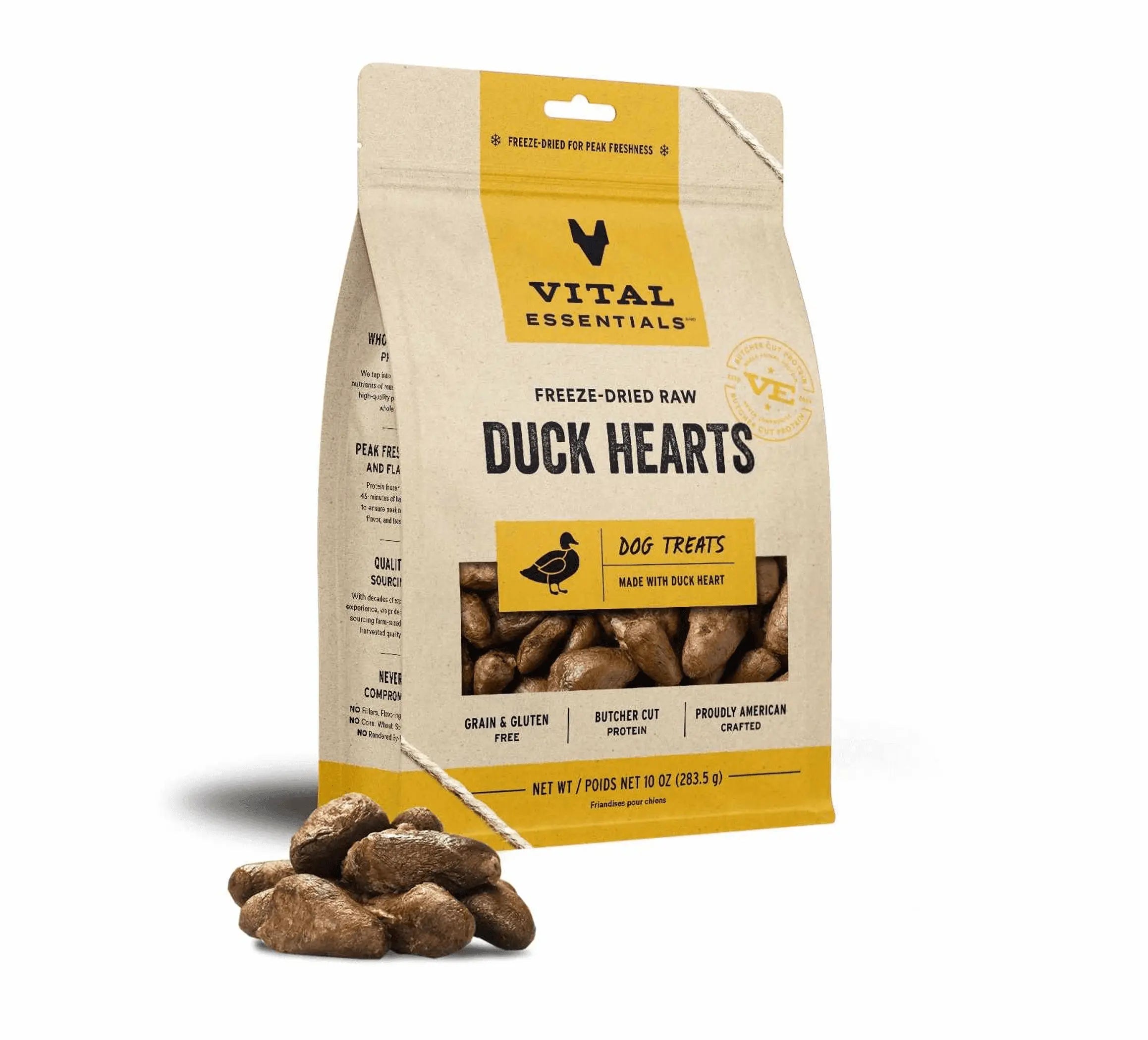 Vital Essentials® Freeze-Dried Raw Duck Hearts Dog Treats, 10 oz Vital Essentials