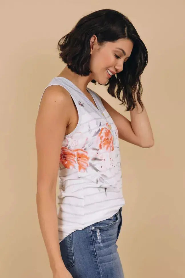 Vito Floral Striped Tank Stay Warm in Style